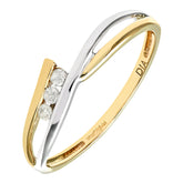 Channel Set Diamond Statement Ring in UK Hallmarked 9ct White and Yellow Gold